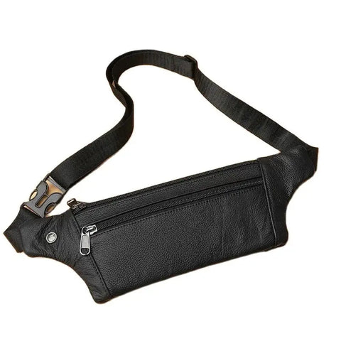GENODERN Genuine Leather Men's Belt Bag Ultra-Thin Crossbody Bag Zen fit plus