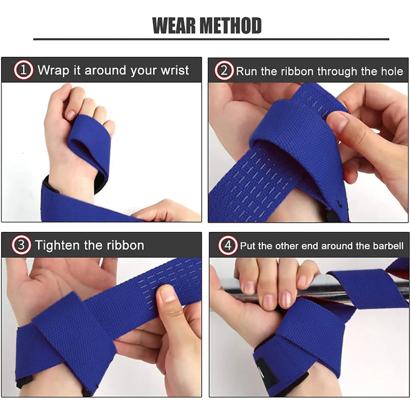 Weightlifting Straps 1 Pair Lifting Wrist Anti-Slip Silicone Strength Training Strap Deadlifts Crossfit Hand Grips Wrist Support Zen fit plus