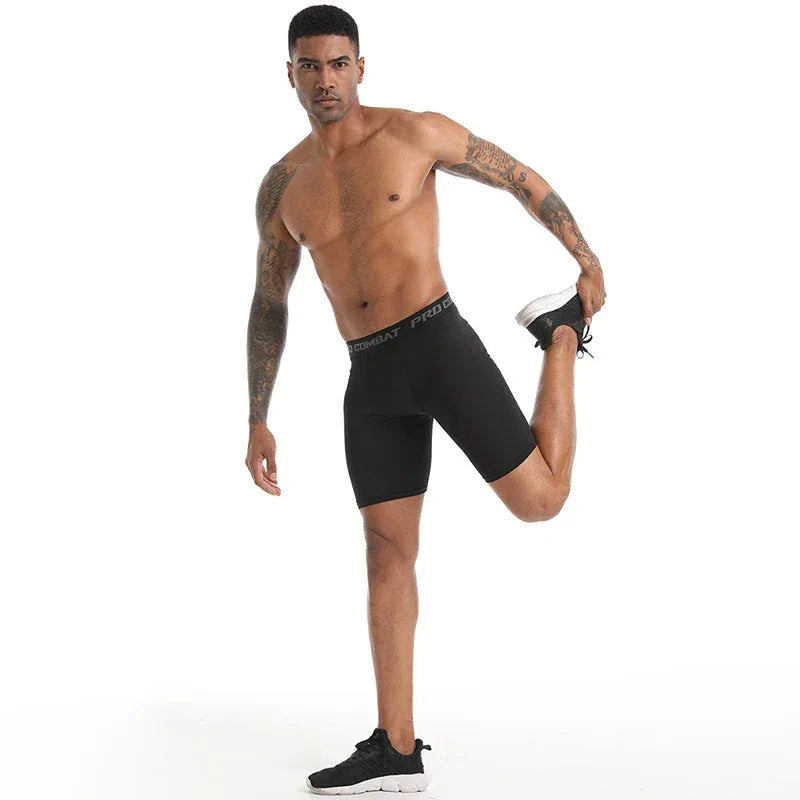 Five-point Fitness Pants Men Sports Leggings Basketball Training Quick Dry High Elastic Running Tight Bottoming Cycling Shorts - Zen Fit Plus