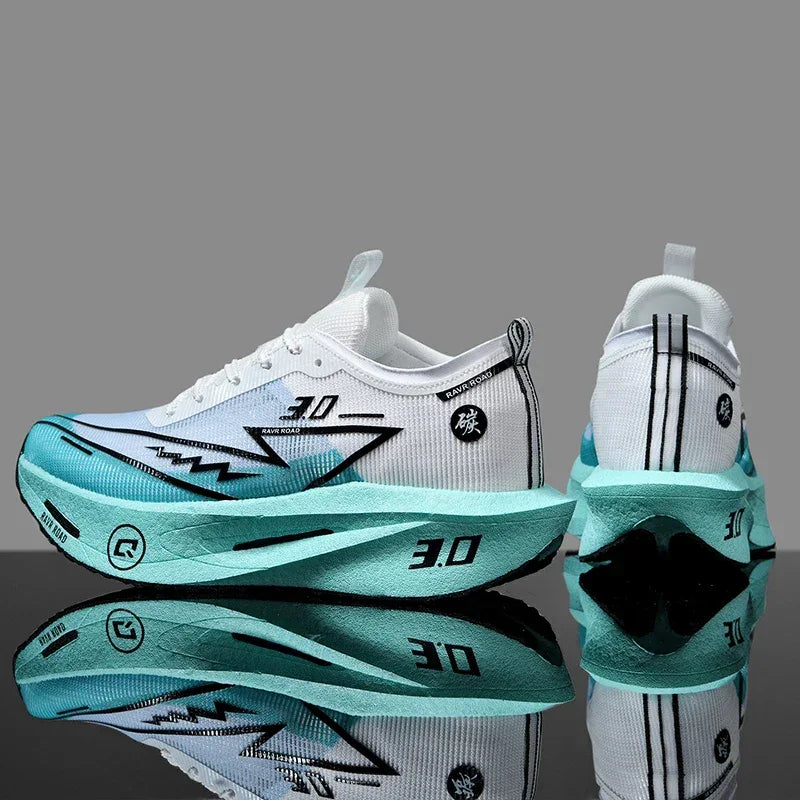 Men's Carbon Board Sneakers Anti-slip Cushioned Comfortable Racing Training Running Shoes Mesh Tennis Shoes Casual for Women - Zen Fit Plus