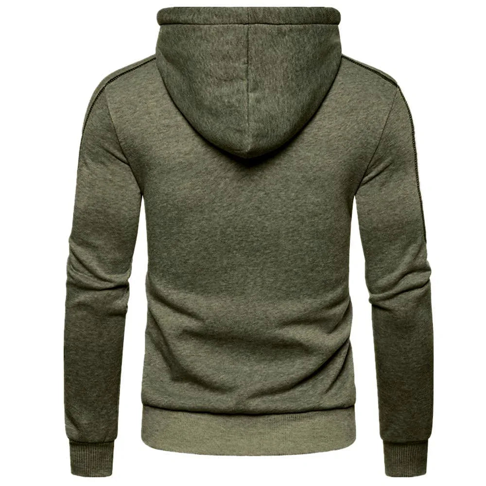 Men's Hoodie Black White Army Green Red Hooded Color Block Fleece Cool Casual Winter Clothing Apparel Hoodies Sweatshirts - Zen Fit Plus