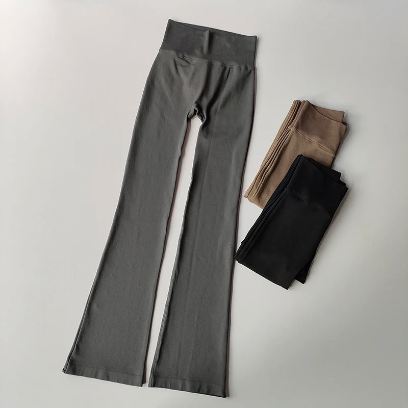 High Waisted Compression Without Awkward Lines Micro Flared Yoga Outdoor Wear Seamless Elastic Fitness Pants Lifting Leggings Zen fit plus
