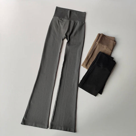 High Waisted Compression Without Awkward Lines Micro Flared Yoga Outdoor Wear Seamless Elastic Fitness Pants Lifting Leggings Zen fit plus