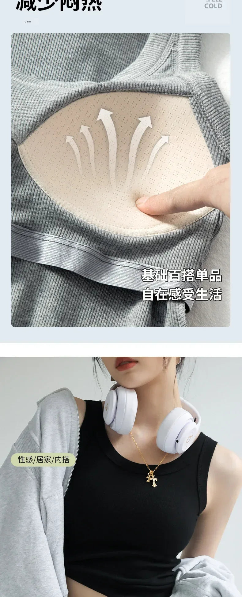 New Women Solid Round Neck Ribbed Tank Top Camisole Women Summer Basic Elastic TankTop One-piece Vest with Chest Pad Y2k - Zen Fit Plus