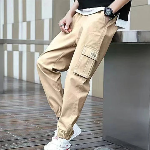 Classic Design Multi Flap Pockets Cargo Pants,Men's Loose Fit Drawstring Harem Cargo Jogger Pants oversized pants men and women Zen fit plus