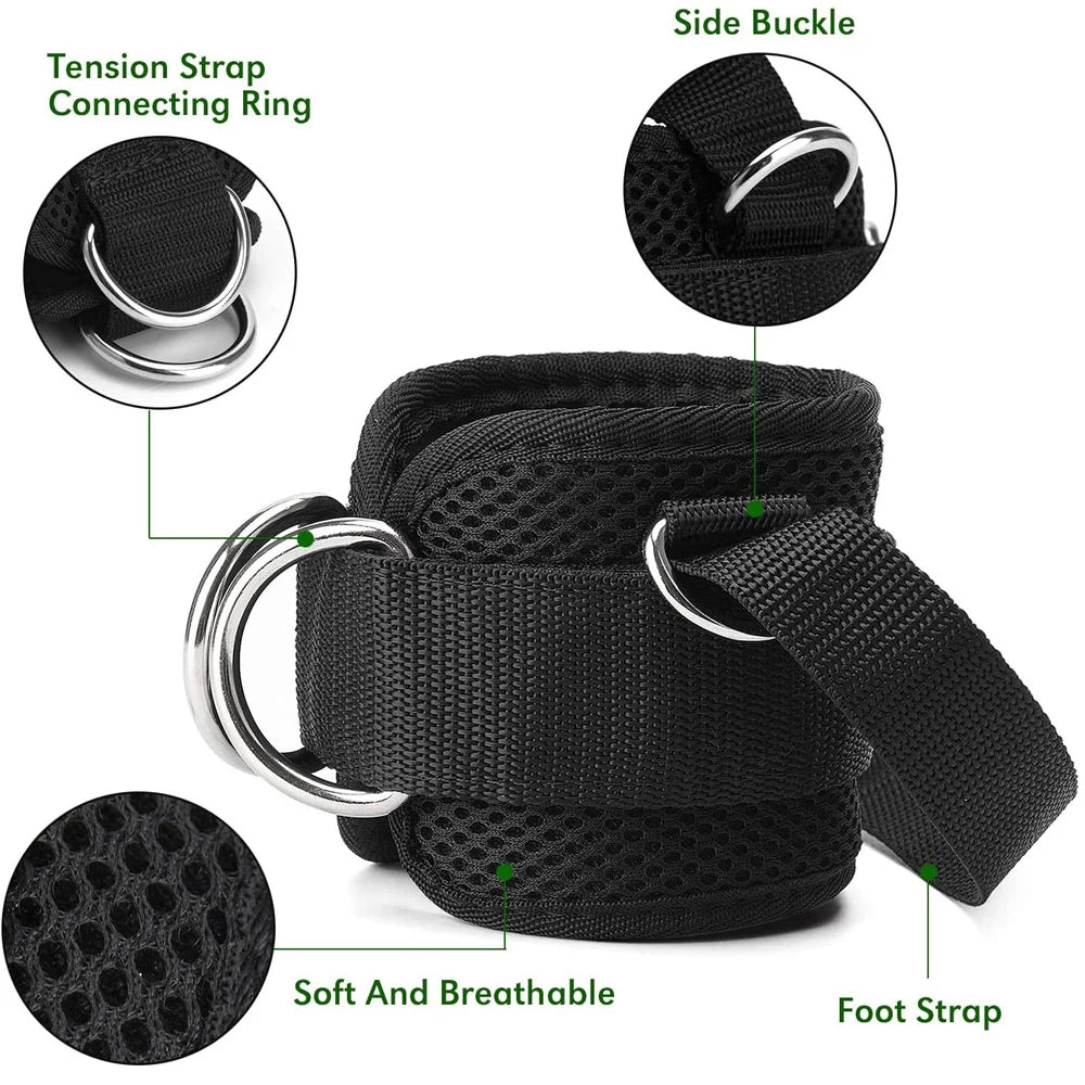 2PCS Ankle Straps for Cable Machines Kickbacks - Adjustable Comfort Ankle Cable Attachments for Gym Ankle Cuff Workout Men Women Zen fit plus