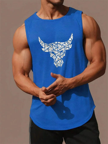 Summer New Trend Men's Pull-Over Crew Neck Vest Mesh Fitness Breathable Vest Blazer Men's Quick Drying Sweat Absorption T-Shirt Zen fit plus