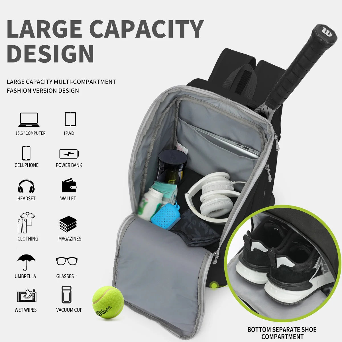 Gym Bag Waterproof Fitness Bag Sport Men Women Bag Outdoor Fitness Portable  Ultralight Yoga Gym Sports Backpack Racket Bag Zen fit plus