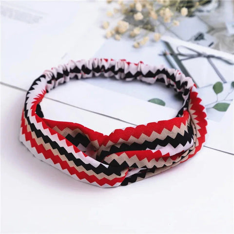 Fashion Women Girls Summer Bohemian Hair Bands Print Headbands Vintage Cross Turban Bandage Bandanas HairBands Hair Accessories Zen Fit Plus