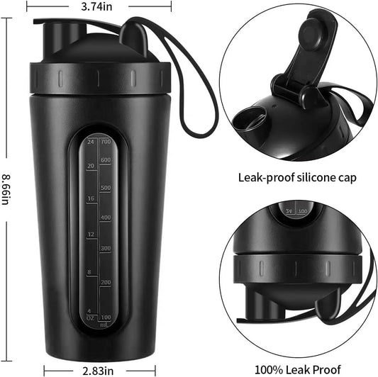28oz Protein Shaker Bottle Portable BPA Free Leak Proof Sport Cup with Visible Window and Mixing Ball for Gym Fitness Workout Zen fit plus