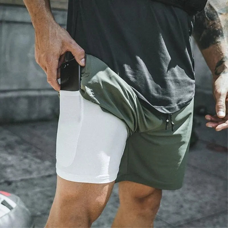 Running Shorts Men Gym Sports Shorts 2 In 1 Quick Dry Workout Training Gym Fitness Jogging Short Pants Summer Men Shorts Zen fit plus