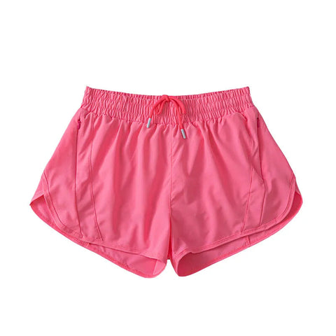 (S-2XL)2 in 1 Women Zipper Pocket Quick Dry Running Shorts 2 Layer Gym Yoga Fitness Badminton Tennis Training Sport Short Pants Zen fit plus