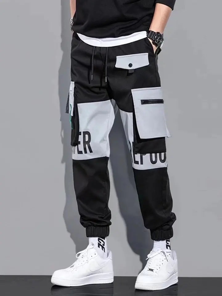 Classic Design Multi Flap Pockets Cargo Pants,Men's Loose Fit Drawstring Harem Cargo Jogger Pants oversized pants men and women Zen fit plus