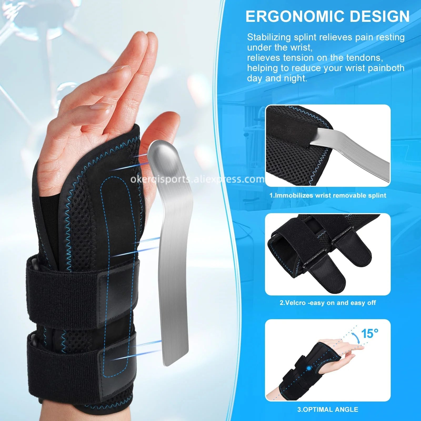 1Pcs Adjustable Wristband Wrist Support Wrist Brace Sport Left Right Hand Wrist Support for Fitness, Weightlifting & Pain Relief Zen fit plus