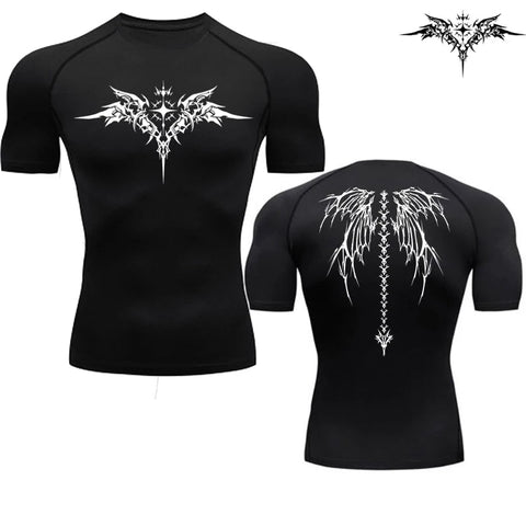 Casual Anime Print Running Compression T-Shirt Men's Quick-Drying Fitness Sportswear Gym Sports Long Sleeve Breathable Top S-3XL Zen fit plus