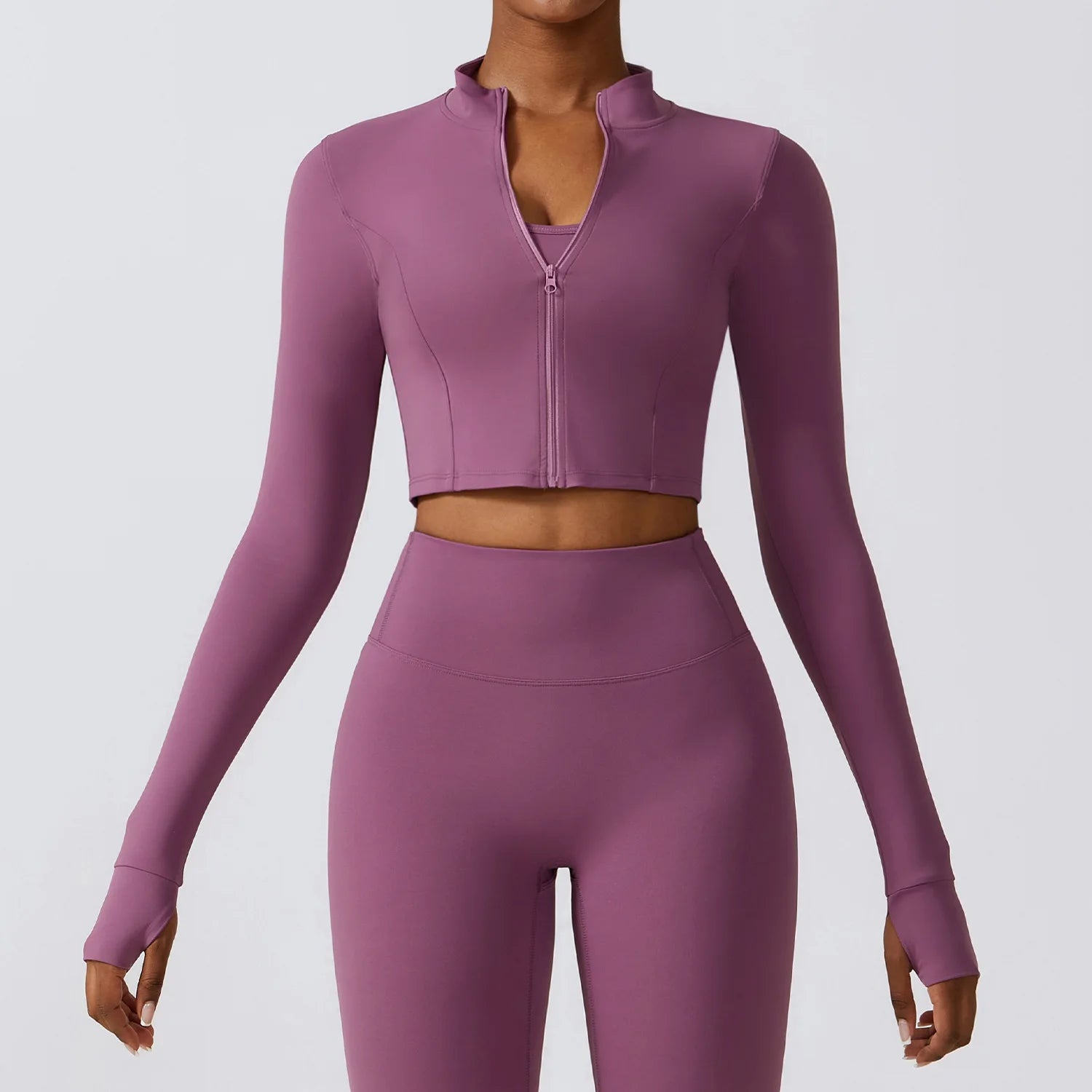 Hearuisavy Autumn Elasticity Yoga Jacket Outdoor Running Sports Jacket Female Gym Zipper Tight Fitting Jacket Women Sportswear Zen fit plus