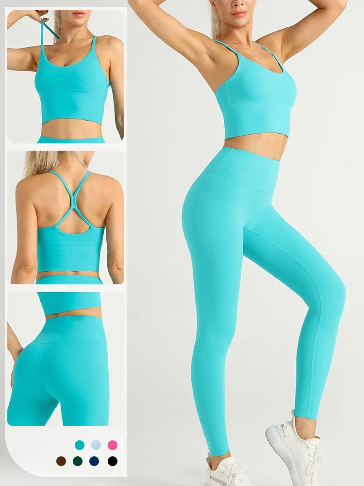 2 Piece Yoga Clothes Women's Tracksuit Athletic Wear Pilates Fitness Suit Gym Workout Push Up Clothes Sports Bra Leggings Suit Zen fit plus