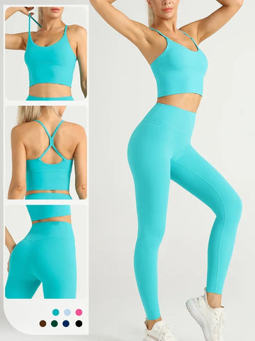 2 Piece Yoga Clothes Women's Tracksuit Athletic Wear Pilates Fitness Suit Gym Workout Push Up Clothes Sports Bra Leggings Suit Zen fit plus