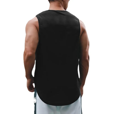 Summer Men's Running Vest Gym Tank Tops Fitness Clothing Quick-drying Loose Bodybuilding Sleeveless Shirt Basketball Singlets Zen fit plus