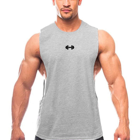 Gym Fitness Training Vests Cotton Breathable Side Slits Tank Tops Mens Bodybuilding Muscle Sleeveless Singlets Workout Shirts Zen fit plus