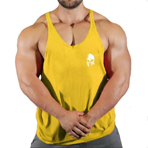 Men's solid color fitness trend print pattern loose thin belt vest breathable and comfortable sleeveless basketball vest Zen fit plus