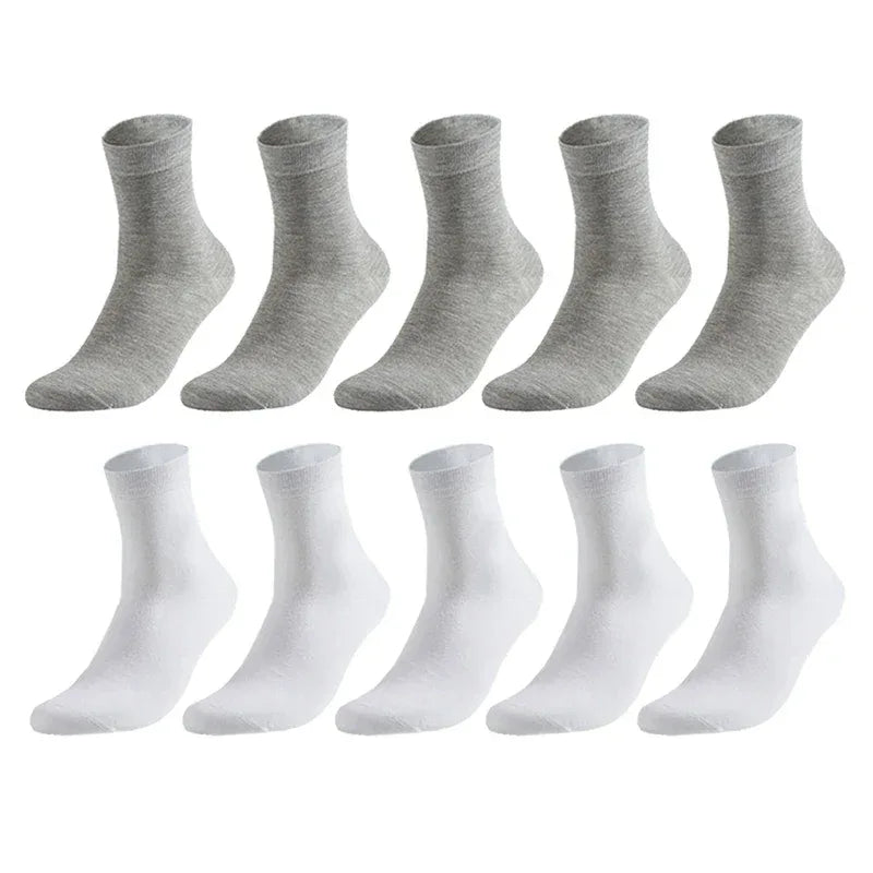 10 Pairs Men's Cotton Socks New Style Black Business Men Socks Soft Breathable Summer Winter for Male Socks Plus Size 38-47 - Zen Fit Plus