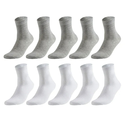10 Pairs Men's Cotton Socks New Style Black Business Men Socks Soft Breathable Summer Winter for Male Socks Plus Size 38-47 - Zen Fit Plus