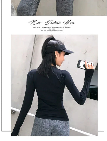 Fitness Tops Women Tight Sports Long Sleeve Yoga Clothing Running Training Clothes Gym Workout Shirt Comfortable Training Cloth - Zen Fit Plus