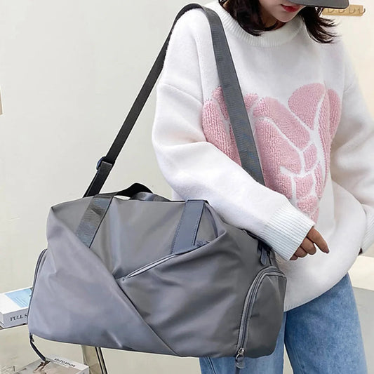 Black Sports Gym Bag Travel Dry Wet Bag Handbag Multifunction Swimming Shoulder Messenger Weekend Fitness Training Bag Zen fit plus