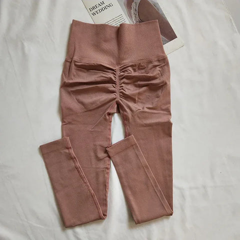 Seamless Sport Yoga High Waist Pants Leggings Sport See Through Yoga Gym Running Quick Dry Pants Scrunch Butt Pants - Zen Fit Plus