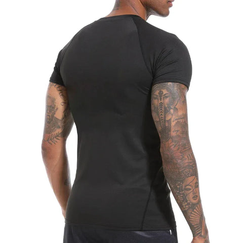 Men's Print Compression Shirts Summer Short Sleeve Rash Guard Gym Workout T-shirt Athletic Quick Dry Baselayer Undershirts Tops - Zen Fit Plus