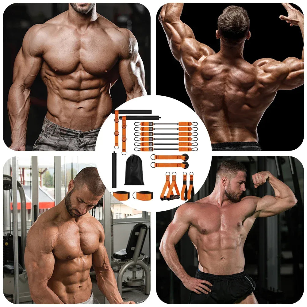 Multifunctional Pilates Bar with Resistance Bands Portable Yoga Pilates Stick Beginner Workout Equipment Yoga Set for Full Body - Zen Fit Plus