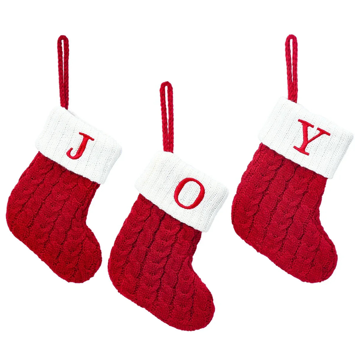 Christmas Socks Knitting Snowflake Letter Stocking Christmas Decoration 2025 For Home Xmas Tree Ornament Gift Navidad Natal 2026 - Zen Fit Plus