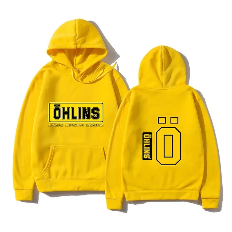 Autumn Winter Men Suspension Car Motorcycle Sport Racing Ohlins Shock Hoodies Long Sleeves Thermal Sweatshirt Ladies Unisex Zen fit plus