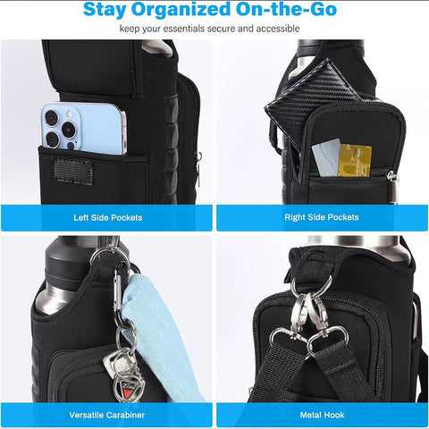 Magnetic Gym Bag Water Bottle Bag Sling Bag Crossbody Water Bottle Pouch Water Bottle Carrier Bag for Men Women Zen fit plus