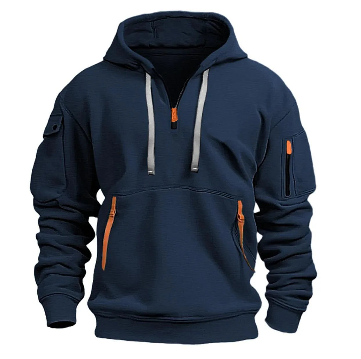 2024 New Multi Pocket Zipper Fleece Hooded Casual Shirt for Men and Women Plus Size Loose Pullover Fashion Sweatshirt top Zen Fit Plus