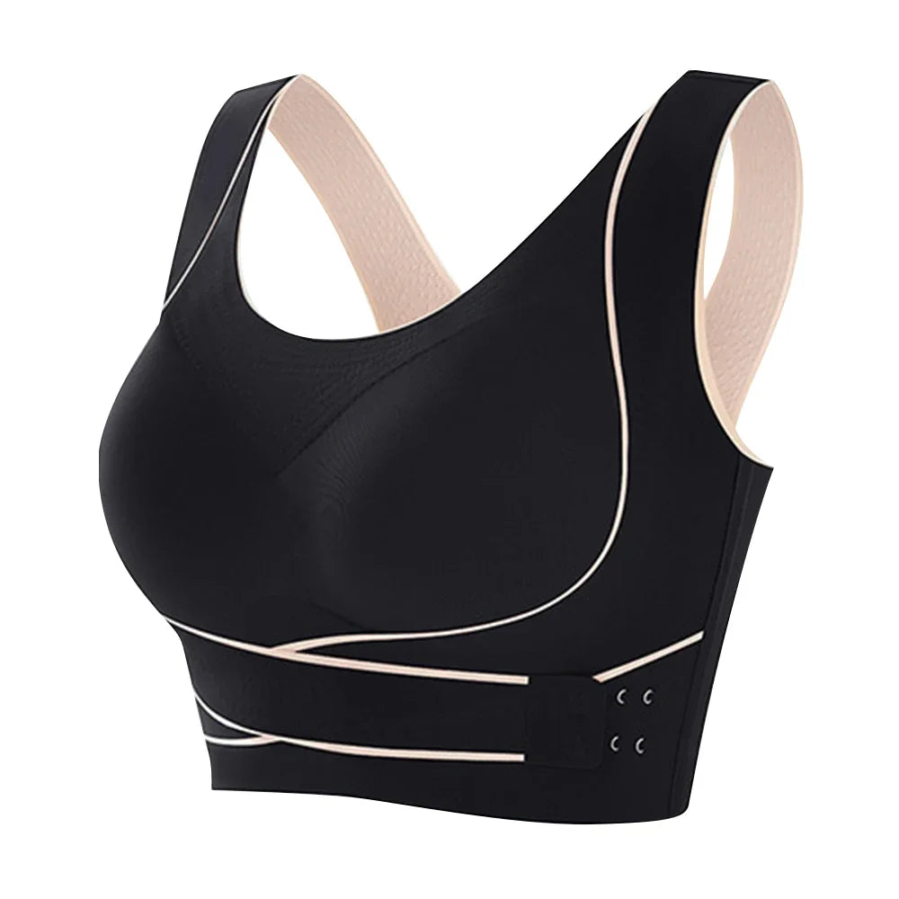 Sports Bra Front Adjustable Buckle Wireless Padded Comfy Gym Yoga Underwear Breathable Workout Fitness Top Low Intensity Women Zen Fit Plus