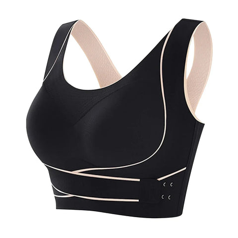 Sports Bra Front Adjustable Buckle Wireless Padded Comfy Gym Yoga Underwear Breathable Workout Fitness Top Low Intensity Women Zen Fit Plus