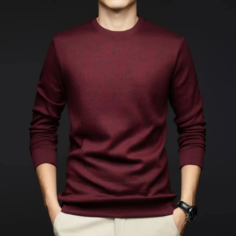 Top Grade Wool+Mulberry Silk New Brand Casual Fashion Street Crewneck Pullover Velvet Hoodies Sweatshirts Men's Clothing Zen Fit Plus