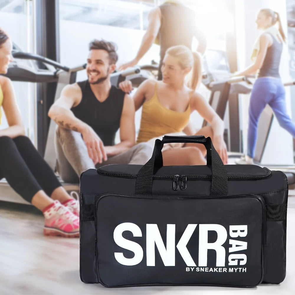 Multifunctional Sports Handbag Lightweight Large Zipper Gym Bag Letter Pattern Oxford Basketball Training Bag Zen fit plus
