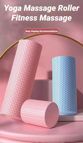 Hexagonal Yoga Roller: Round EVA Foam Cylinder for Pilates & Enhanced Home Workouts (Diameter 9.5cm, Length 29.7cm) - Zen Fit Plus