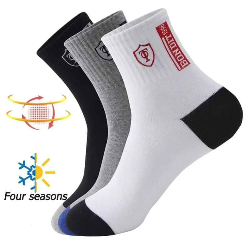 Hot sale Men's Sports Socks 5 Pairs Summer Casual Sweat Absorbent Comfortable Thin Breathable Middle Tube Basketball Socks Zen fit plus