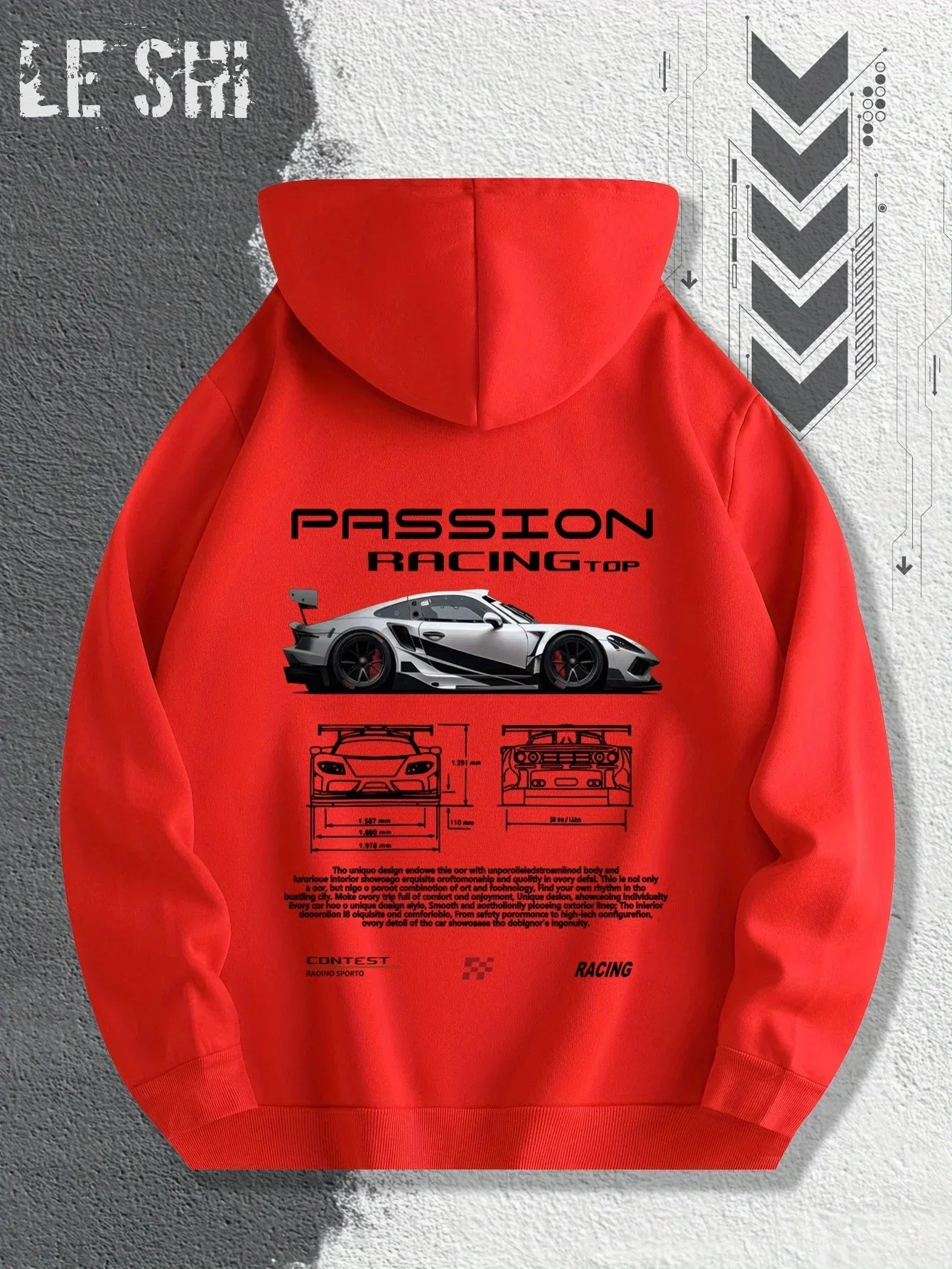 Men'S Passionate Racing Graphic Hoodie Featuring Race Cars and Sports Car Illustrations, Perfect for Everyday Wear - Zen Fit Plus