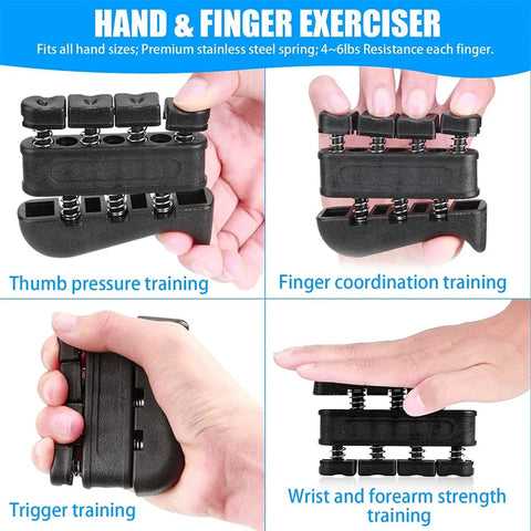 5-60Kg Adjustable Grip Strength Trainer with Finger Exerciser Hand Grip Strengthener for Muscle Building and Injury Recover - Zen Fit Plus