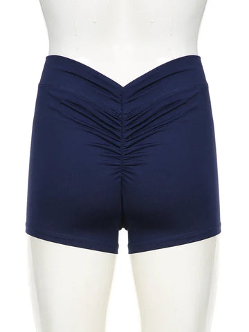 Rockmore New Pleated Sports Short Butt Lifting Tummy Control Yoga Short Pants Women's Tight Hip Lifting High Waist Fitness Short - Zen Fit Plus