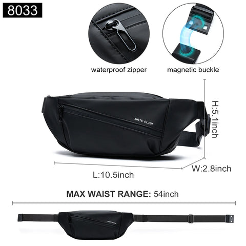 Waterproof Chest Bag, Solid Men's Crossbody Bag, Daily Phone Shoulder Bag, Travel Sports Sling Bag, Trend Men Fanny Pack Zen fit plus