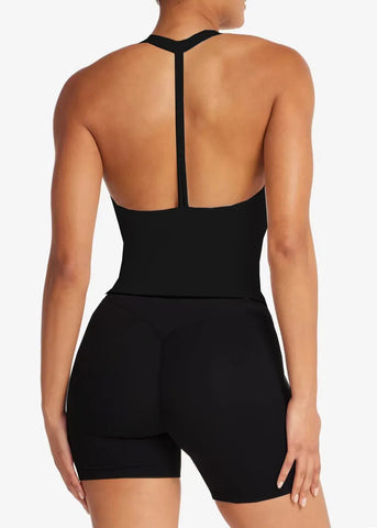 Women sexy halter halter fitness wear Yoga vest with chest pad Sports bra Sports shorts Yoga fitness clothing - Zen Fit Plus