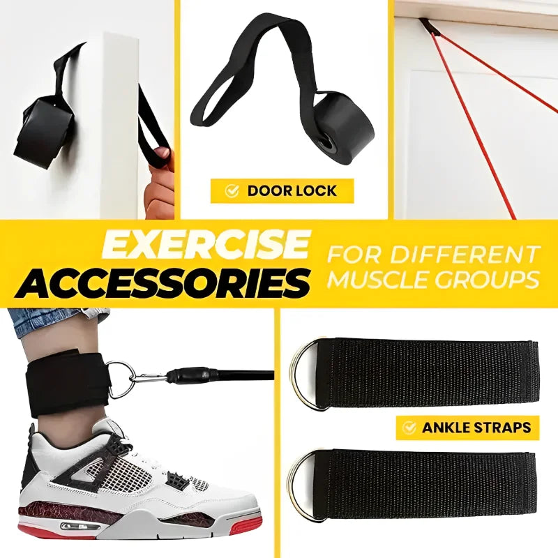 11pcs/Set Pull Rope Resistance Bands Portable Fitness Equipment Ankle Strap Chest Expander Elastic Exercise Band Zen fit plus