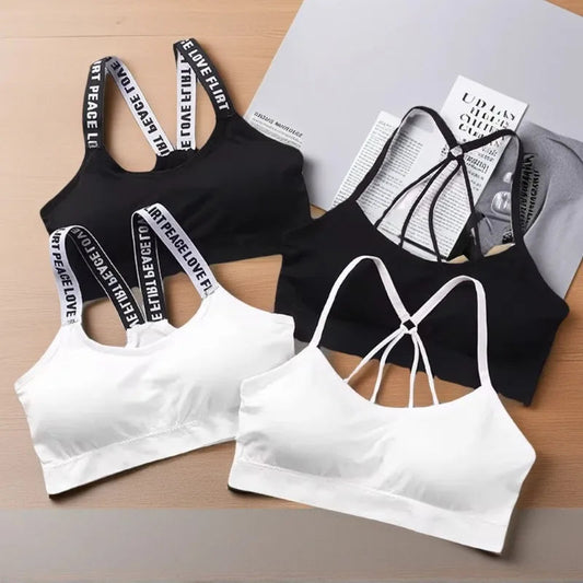 Fashion Tank Tops Sports Underwear Women Yoga Fitness Seamless Crop Top Wide Letter Straps Comfortable Workout Activewear Zen Fit Plus