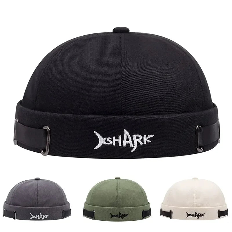 Vintage Brimless Hat Breathable Shark Beanie Hat Cotton Retro Men Adjustable Docker Cap Literary Sailor Cap Women Hip Hop Hat - Zen Fit Plus